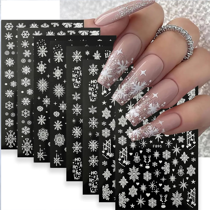 Nail Art Xmas Stickers - 3D Snowflake Nail Art Decals Xmas