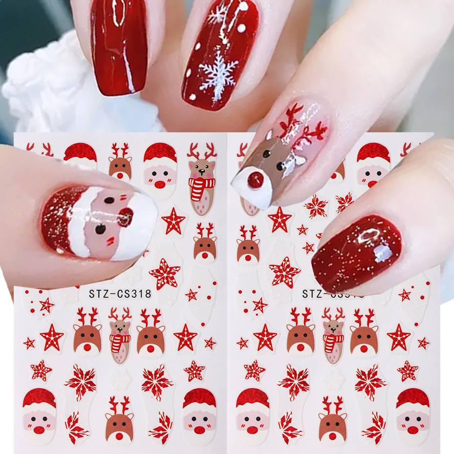 Nail Art Xmas Stickers - Christmas Santa Claus Elk Nail Art