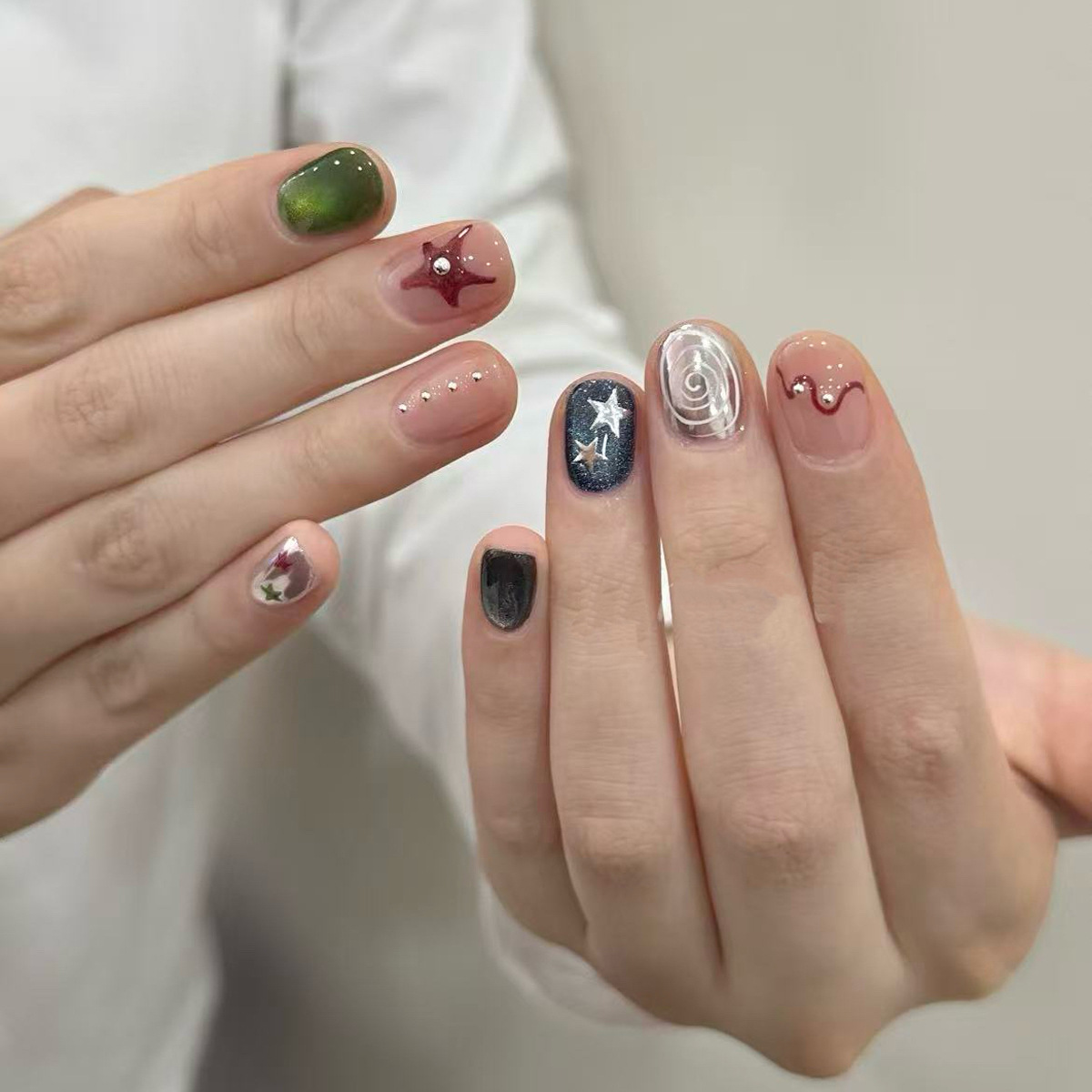10PCS Glitter Cat Eye Short Sq - Nail Art Overlay 리뷰 및 가격