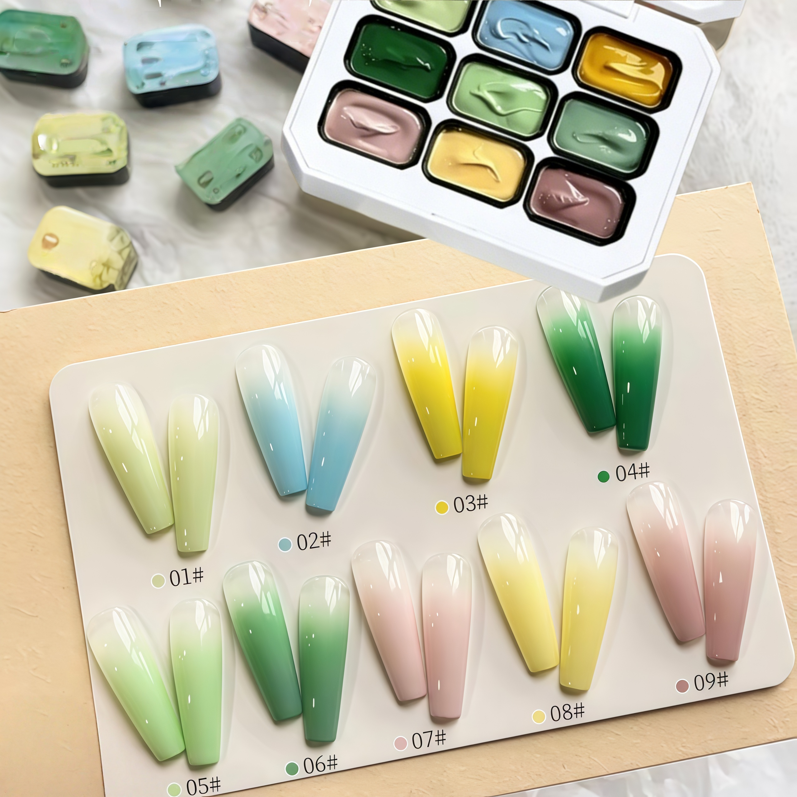 9-color solid nail polish,Bean - Nail Art Halal 리뷰 및 가격