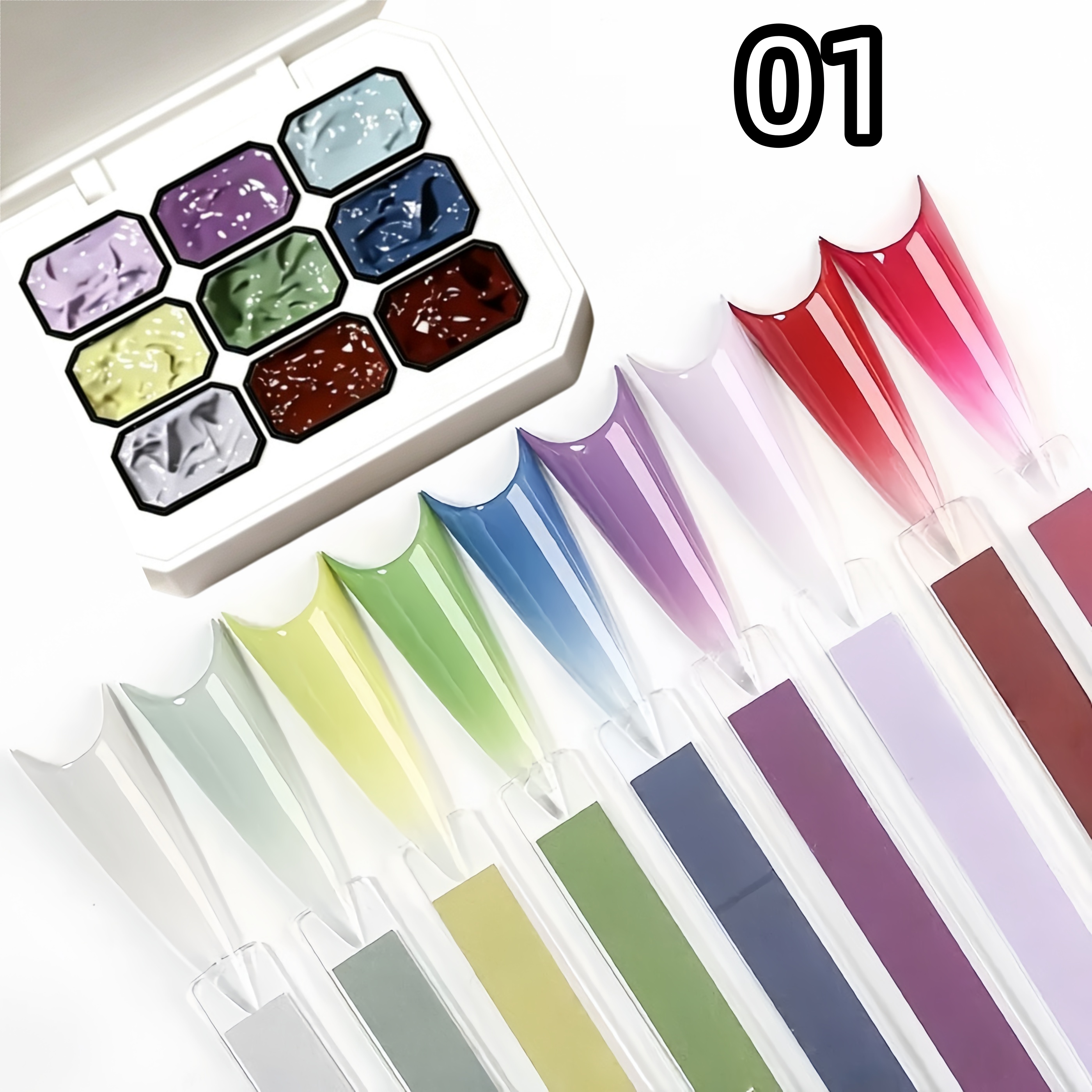 1pc solid  9-grid color painti - Nail Art Halal 리뷰 및 가격