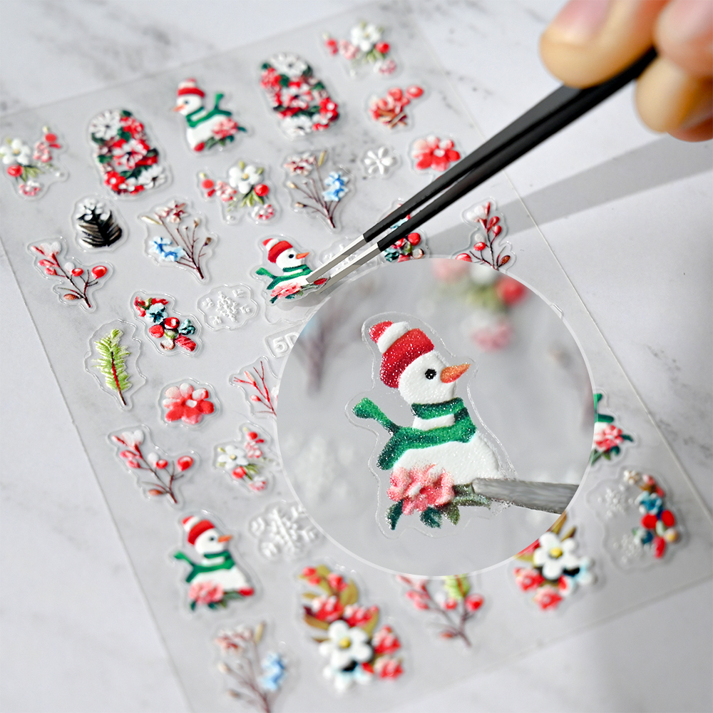 2sheets Christmas Mockingbird  - Nail Art Xmas Stickers 리뷰 및 가격
