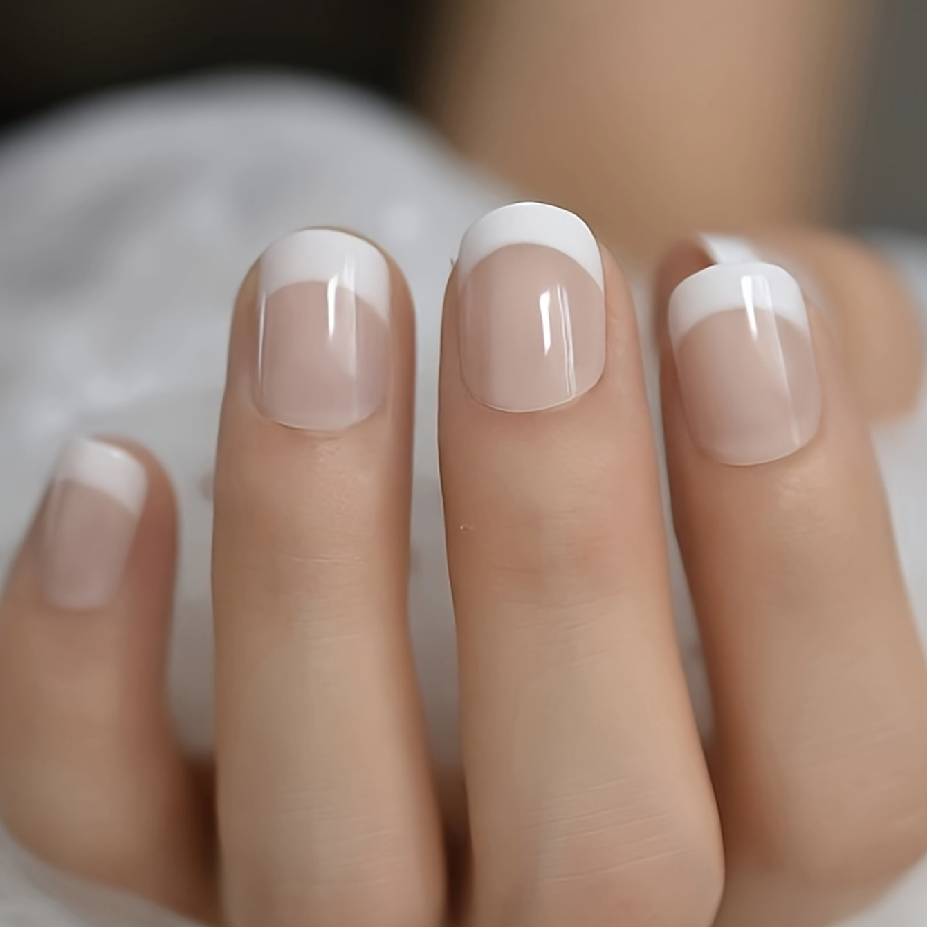 24PCS French white border shor - Nail Art French Nails 리뷰 및 가격