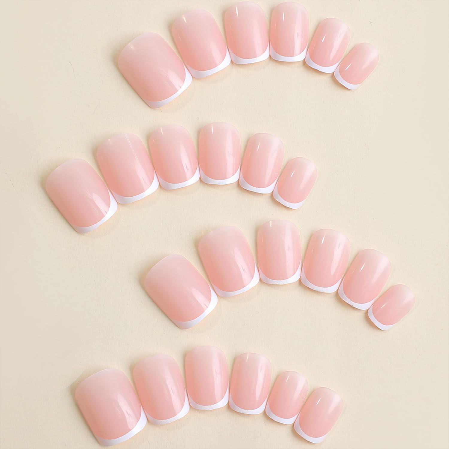 24PCS Short Square White Franc - Nail Art France 리뷰 및 가격