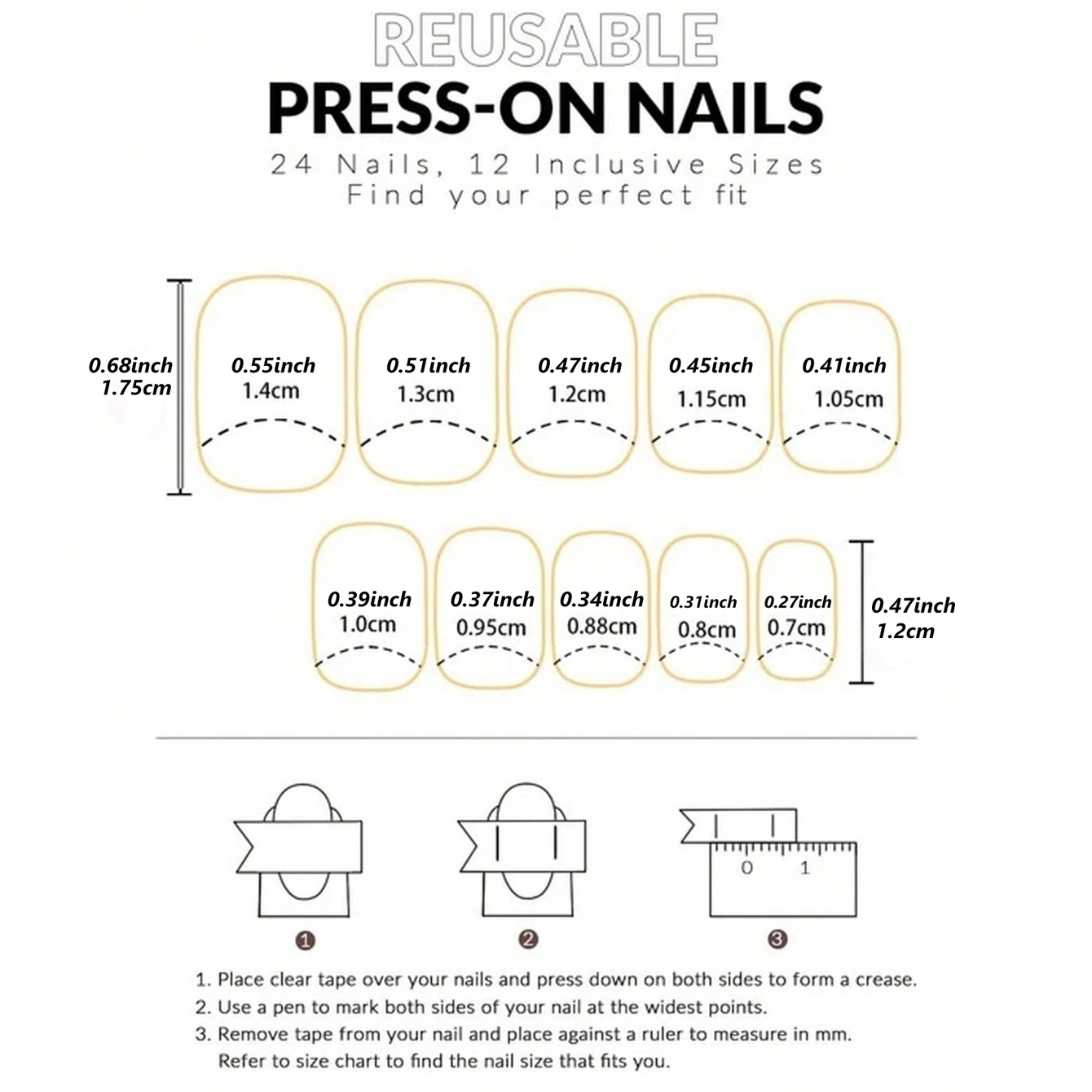 24PCS Short Square White Franc - Nail Art France 리뷰 및 가격