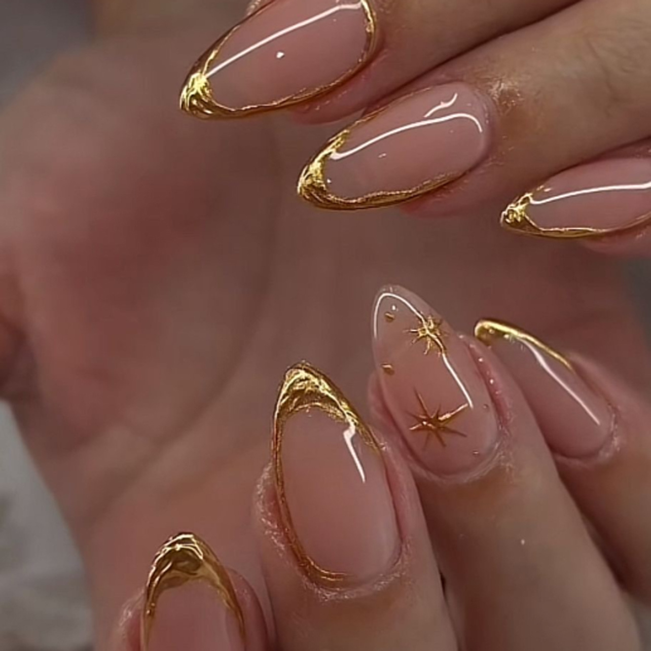 24Pcs Short Almond Nails Set F - Nail Art French Nails 리뷰 및 가격