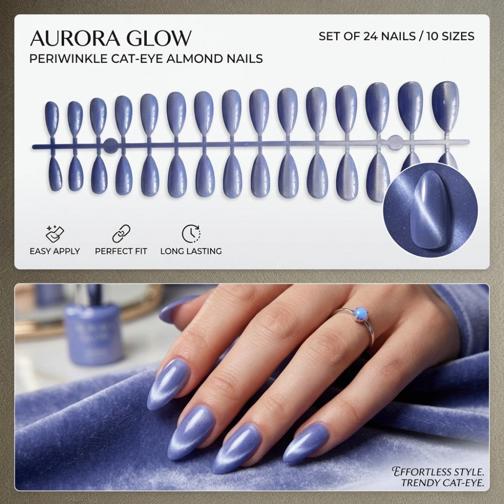 24PCS Short Square Press on Na - Nail Art Extension Cat Eye 리뷰 및 가격