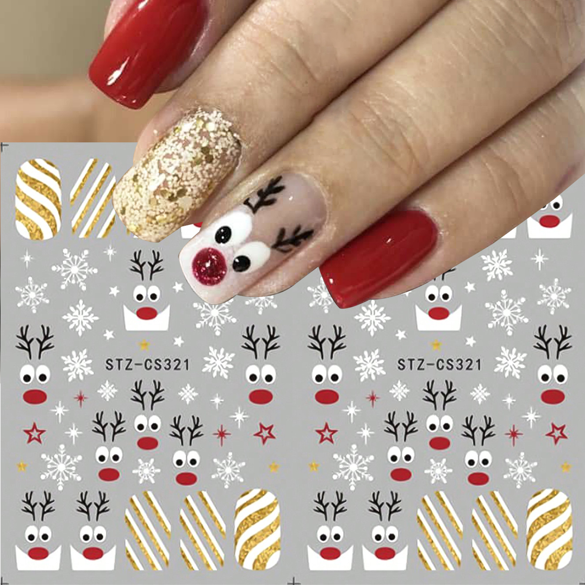 2pcs Christmas Nail Art Sticke - Nail Art Xmas Stickers 리뷰 및 가격