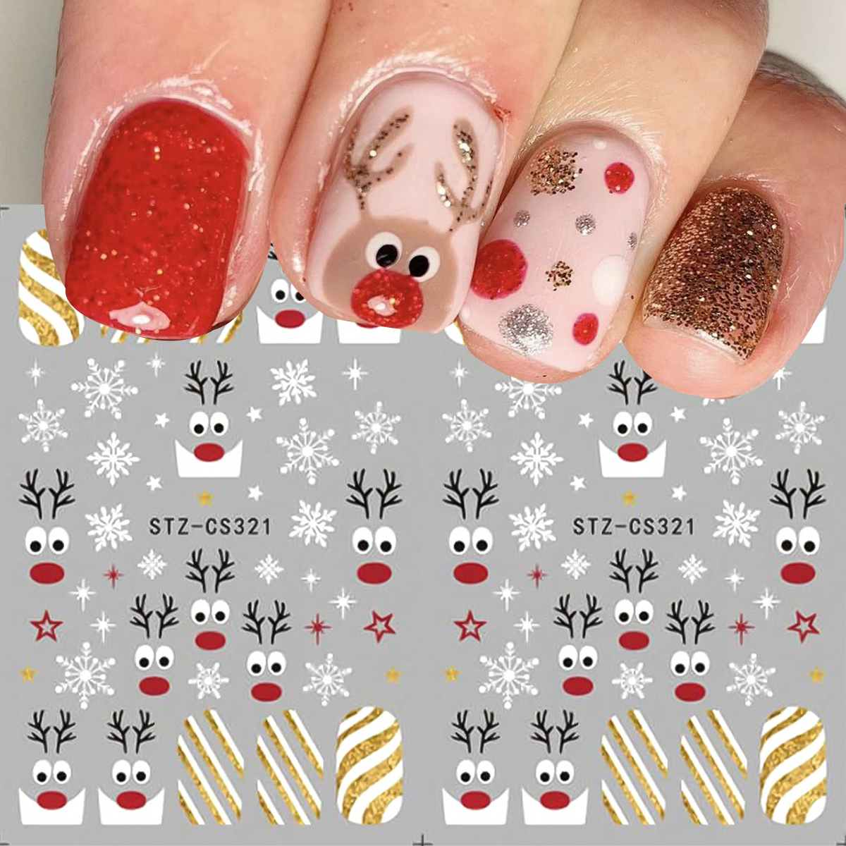 2pcs Christmas Nail Art Sticke - Nail Art Xmas Stickers 리뷰 및 가격
