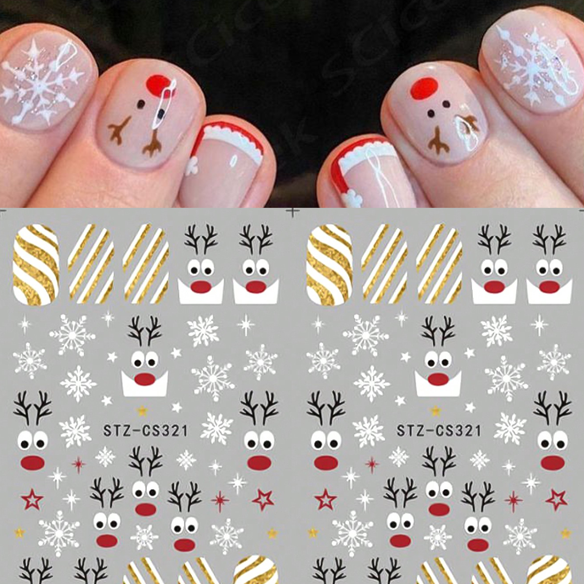 2pcs Christmas Nail Art Sticke - Nail Art Xmas Stickers 리뷰 및 가격