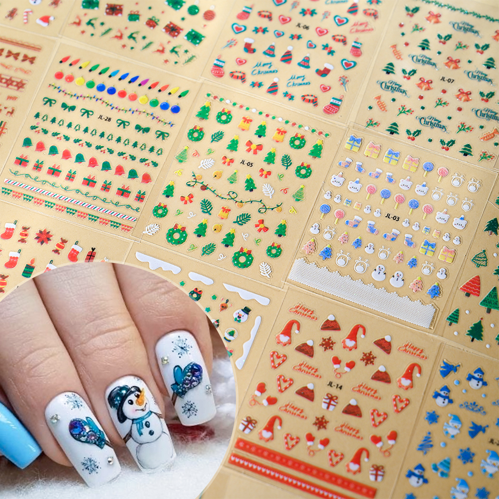 30pcs Xmas Snowflake Nail Art  - Nail Art Xmas Stickers 리뷰 및 가격