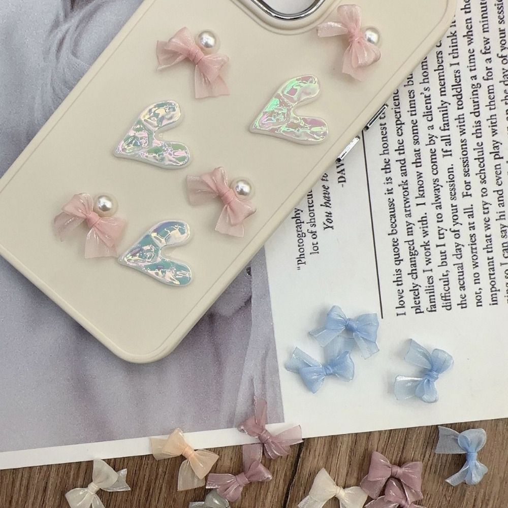 10Pcs Colorful Bow Pearlescent - Nail Art French Nails 리뷰 및 가격
