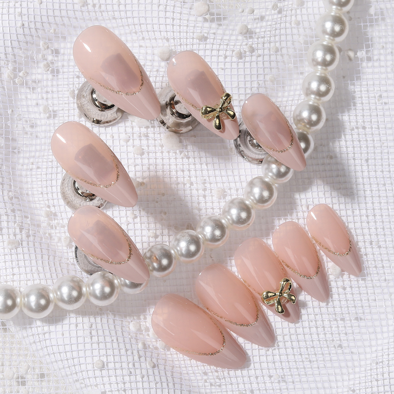 24pcs Gold bow Nail Art Wearab - Nail Art France 리뷰 및 가격