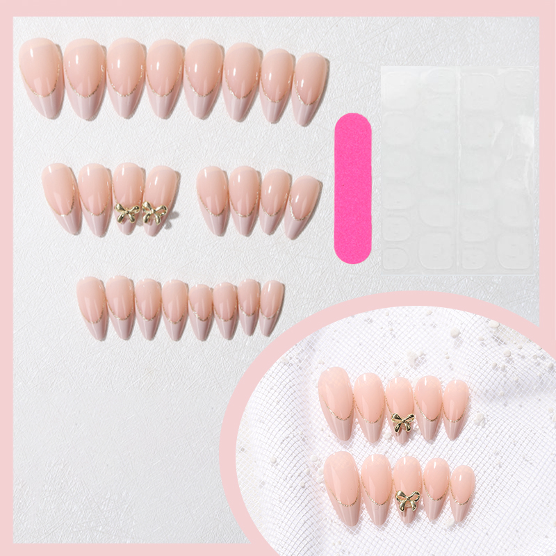 24pcs Gold bow Nail Art Wearab - Nail Art France 리뷰 및 가격