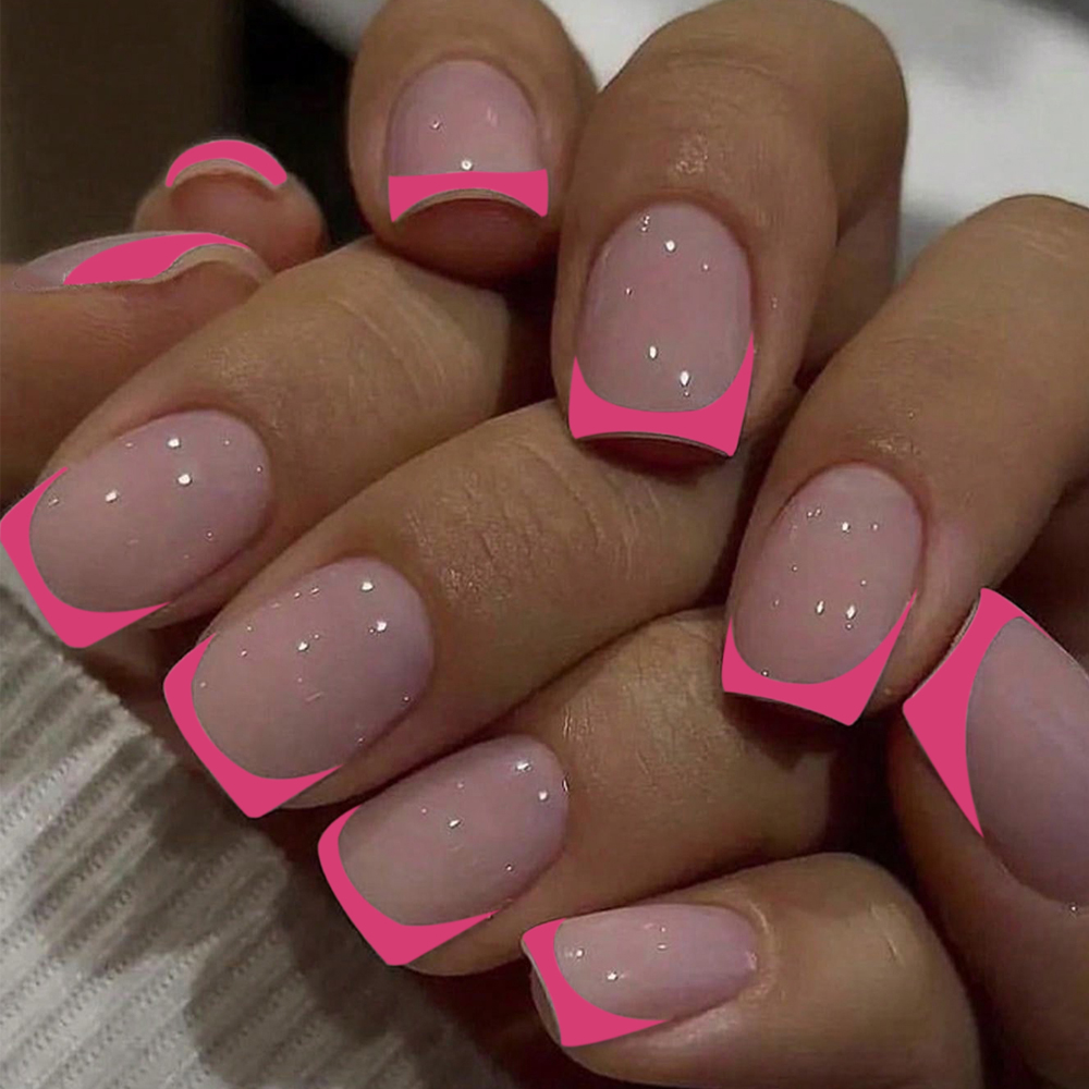 24pcs Short Square Black Franc - Nail Art France 리뷰 및 가격