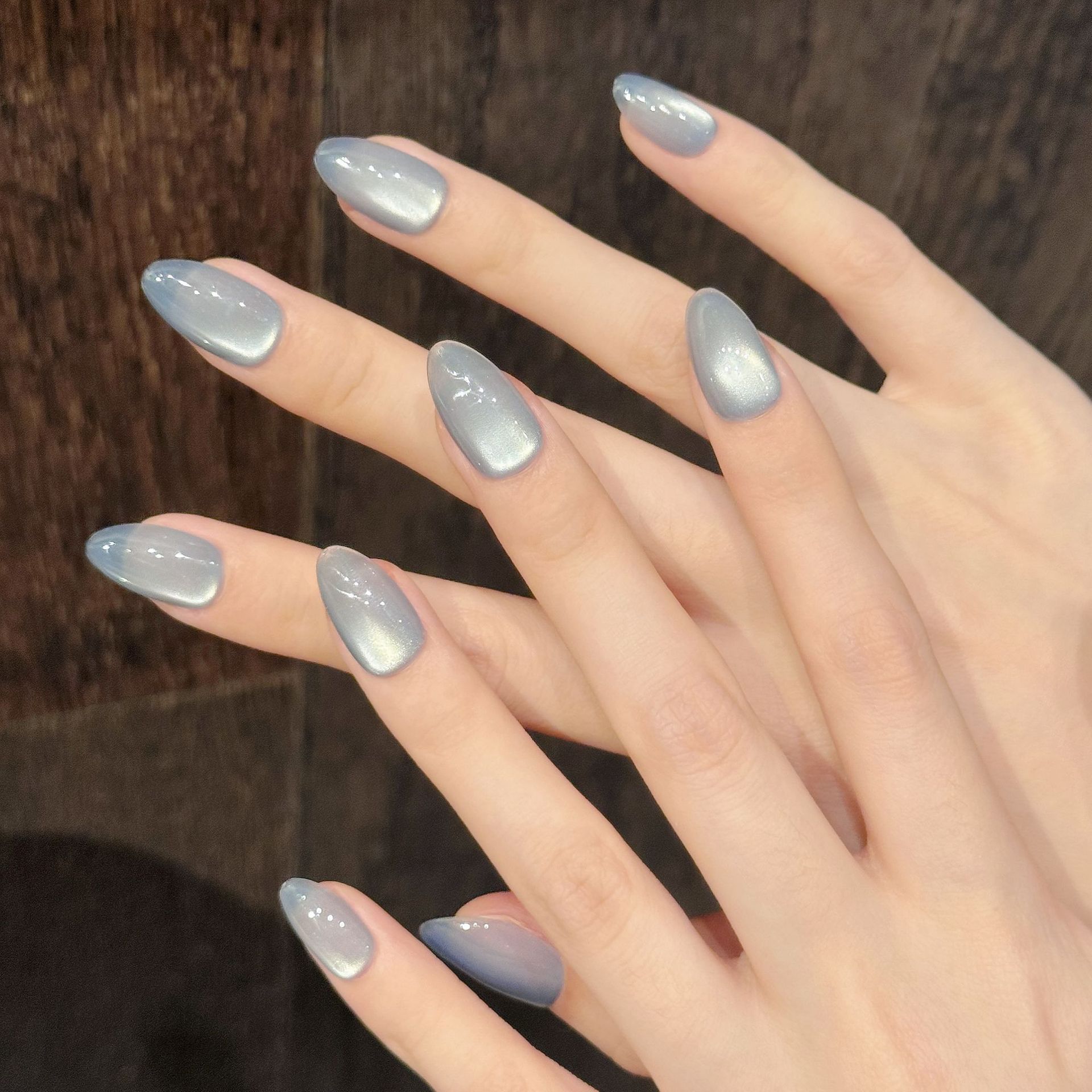 10Pcs Blue Cat Eye French Shor - Nail Art French Nails 리뷰 및 가격