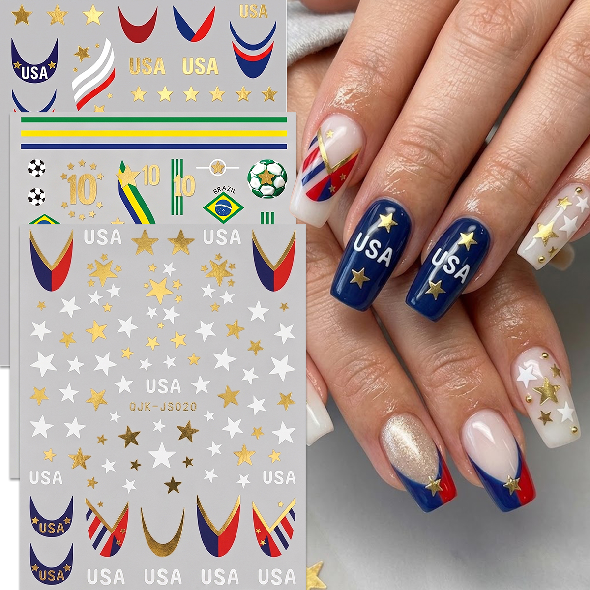 Football Style Nail Stickers,  - Nail Art France 리뷰 및 가격