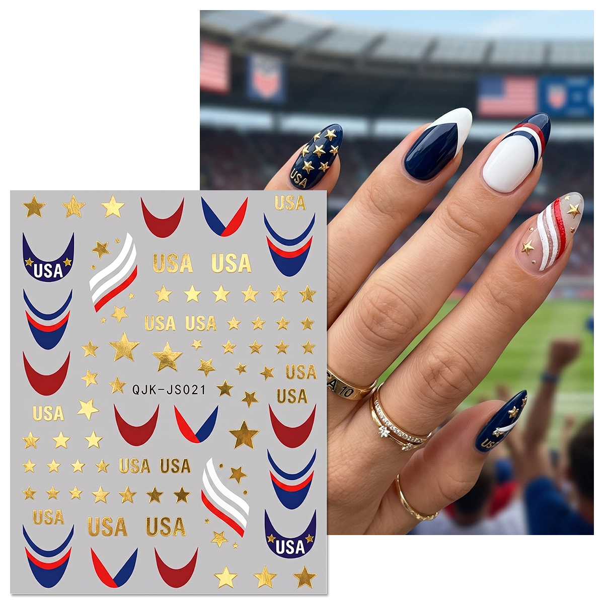 Football Style Nail Stickers,  - Nail Art France 리뷰 및 가격