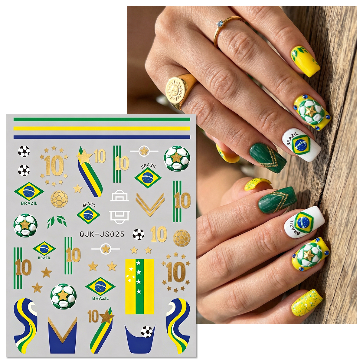 Football Style Nail Stickers,  - Nail Art France 리뷰 및 가격
