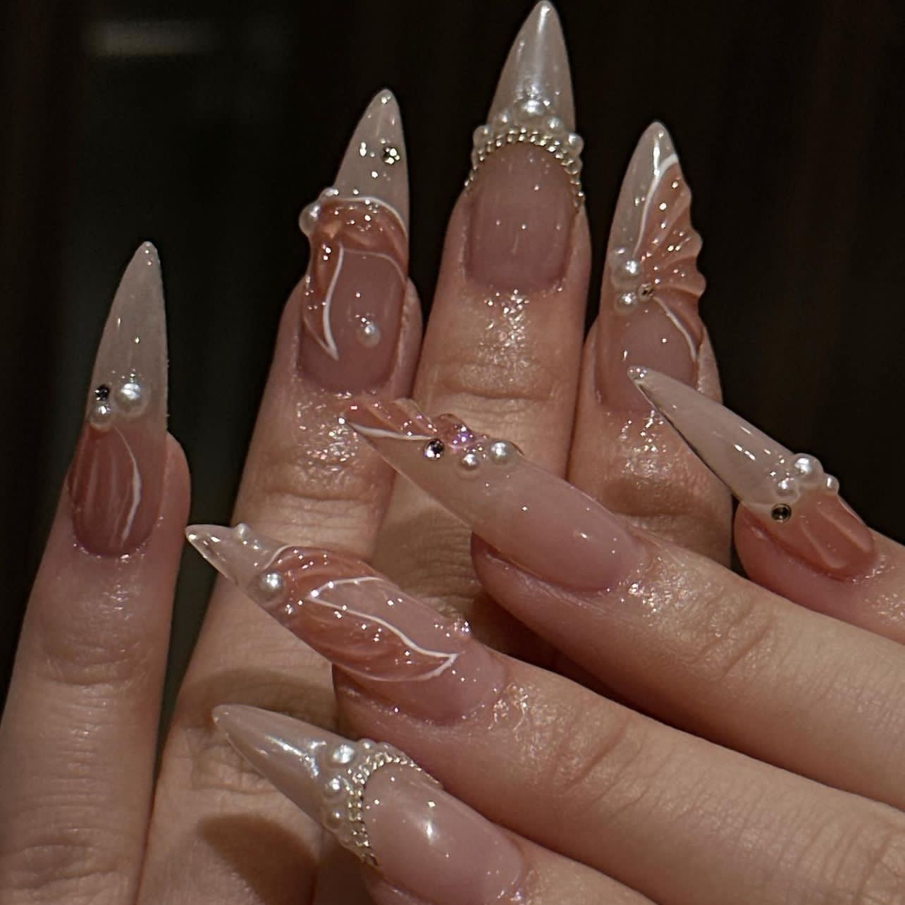 24pcs Fashion Rhinestone Press - Nail Art French Nails 리뷰 및 가격