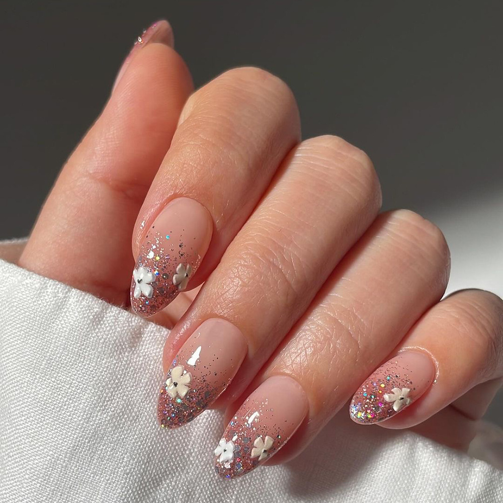 24pcs Fashion Rhinestone Press - Nail Art French Nails 리뷰 및 가격
