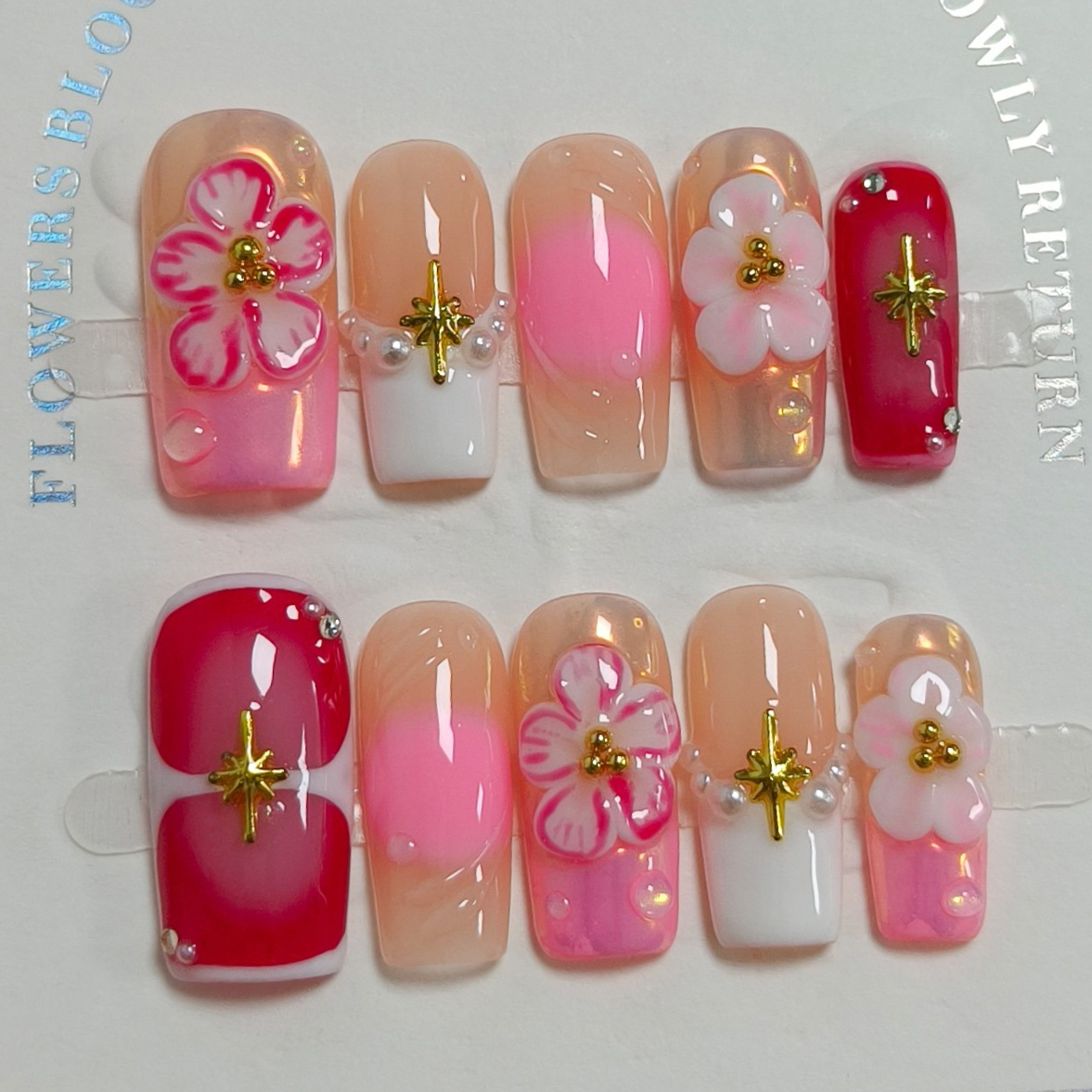 10Pcs French Ballet Handmade R - Nail Art French Nails 리뷰 및 가격