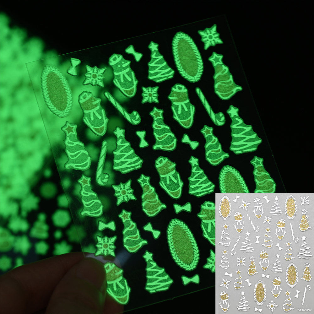 12Pcs/Set 3D Luminous Christma - Nail Art Xmas Stickers 리뷰 및 가격