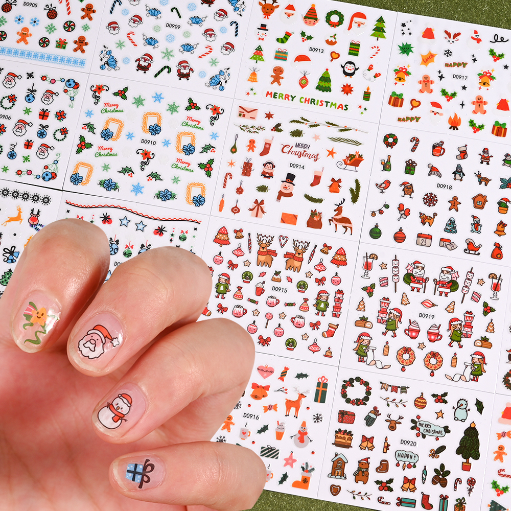 24pcs 3D Merry Christmas Nail  - Nail Art Xmas Stickers 리뷰 및 가격
