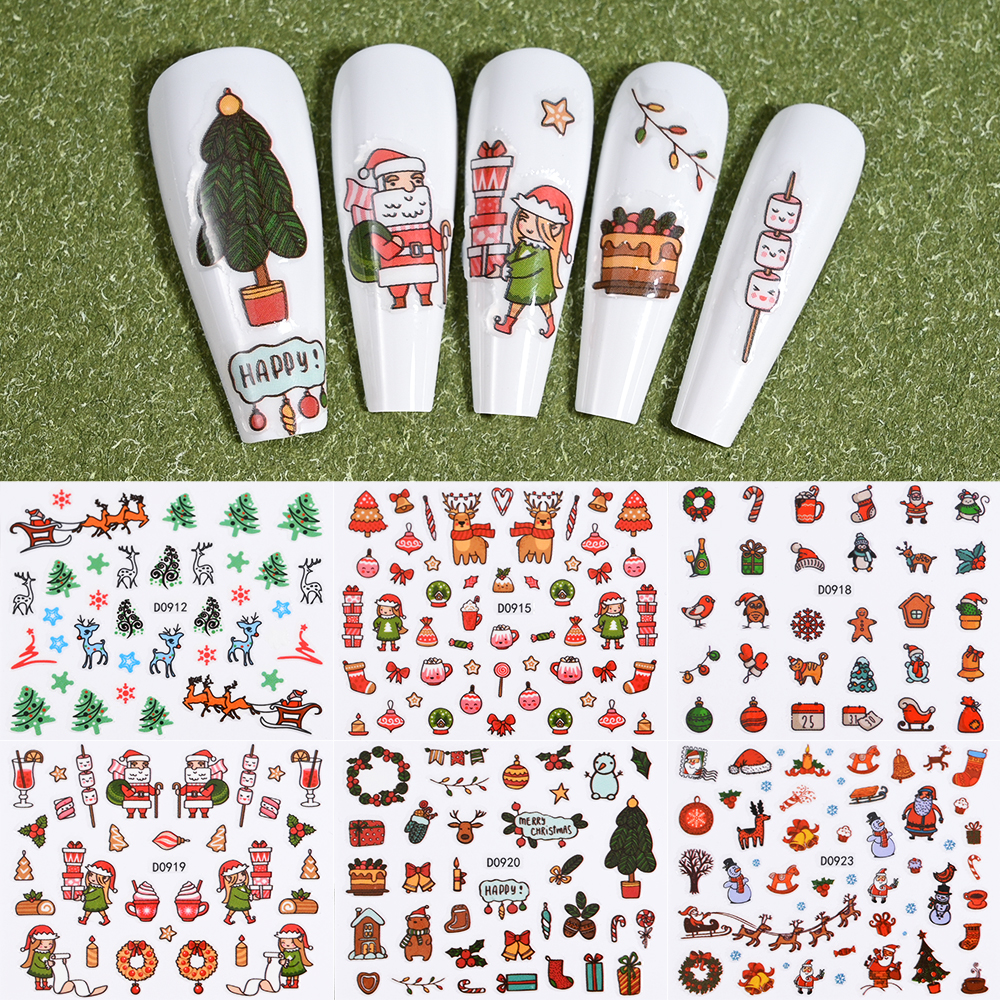 24pcs 3D Merry Christmas Nail  - Nail Art Xmas Stickers 리뷰 및 가격