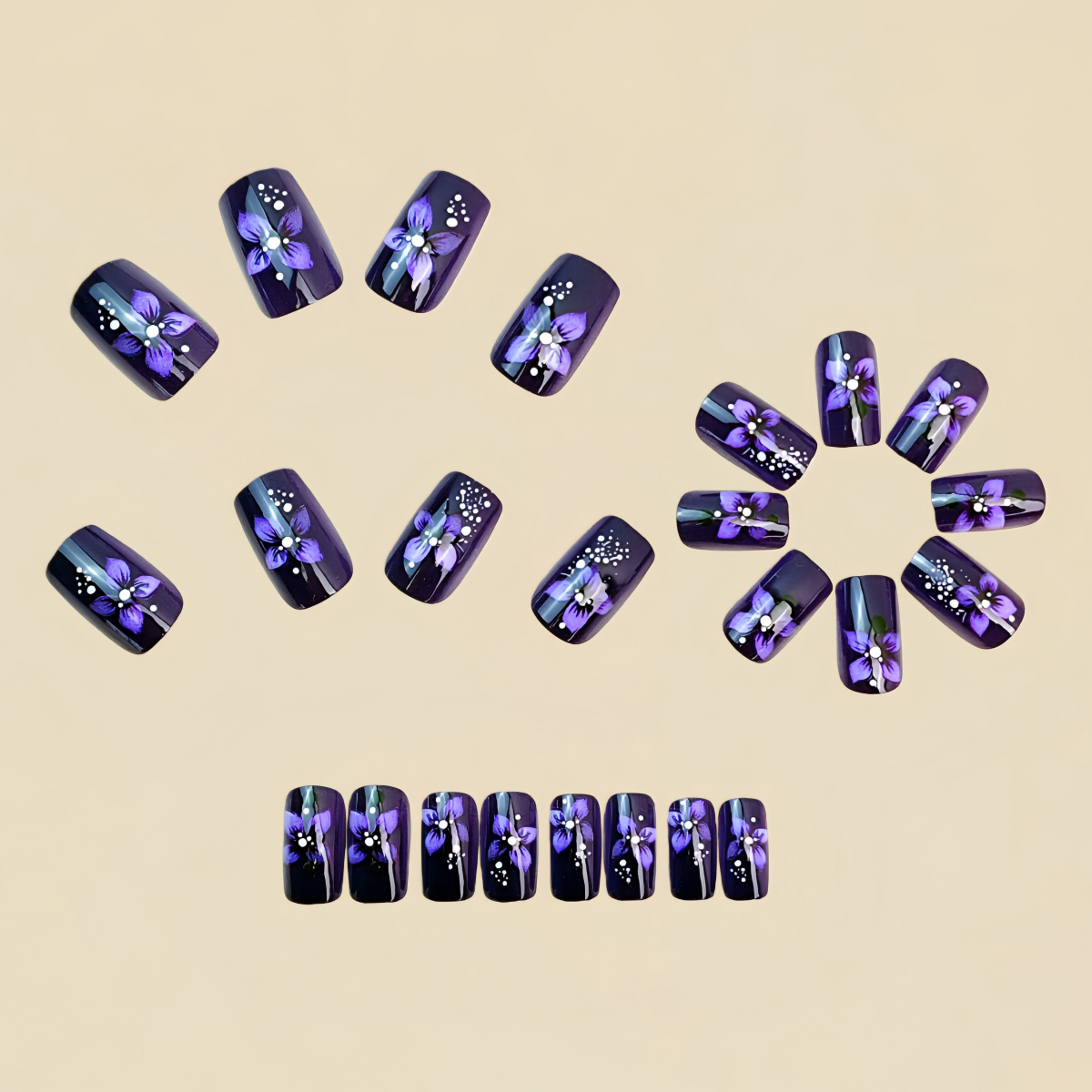Medium square fake nails for w - Nail Art French Nails 리뷰 및 가격