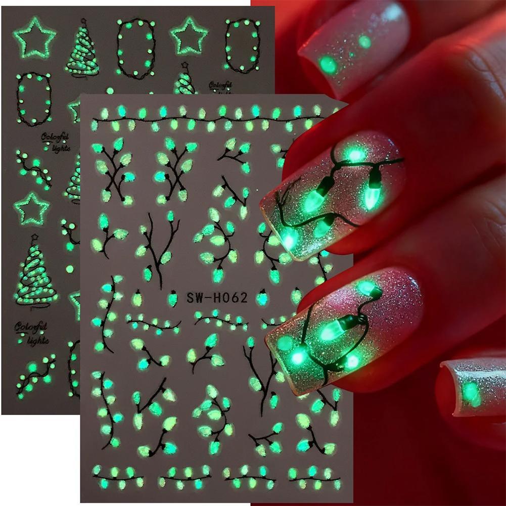 Christmas Luminous Nail Art St - Nail Art Xmas Stickers 리뷰 및 가격