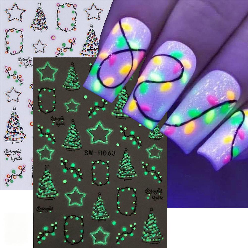 Christmas Luminous Nail Art St - Nail Art Xmas Stickers 리뷰 및 가격