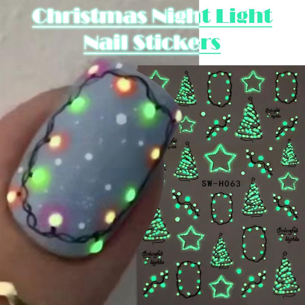 Christmas Luminous Nail Art St - Nail Art Xmas Stickers 리뷰 및 가격