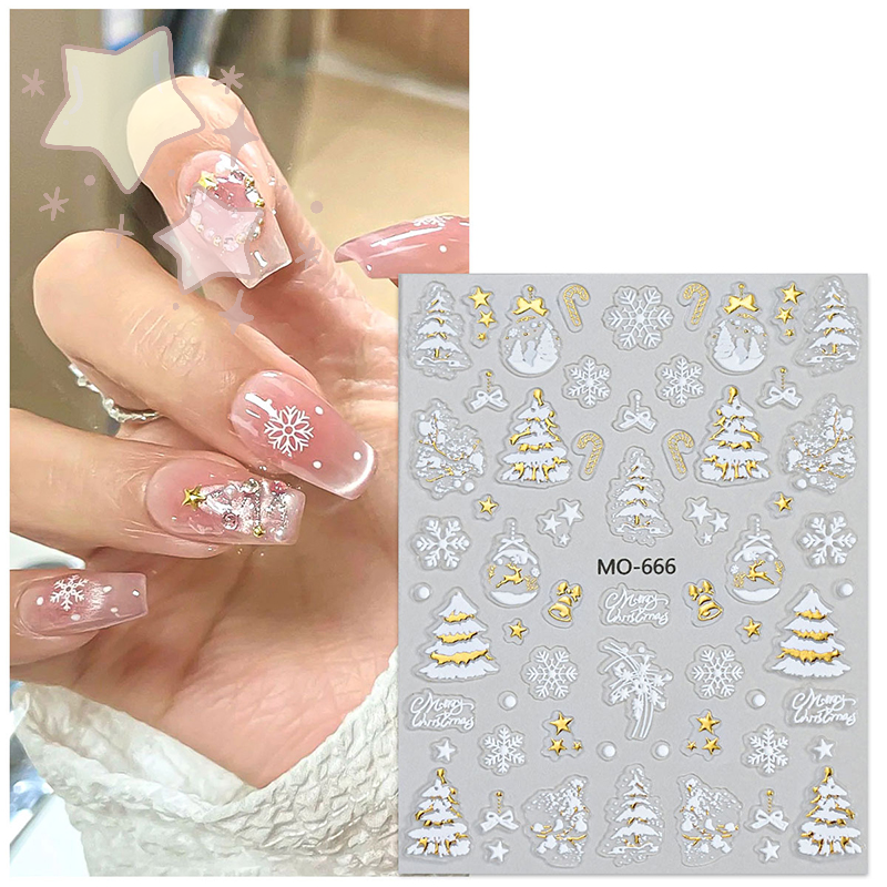[TW]Gold Christmas Nail Art St - Nail Art Xmas Stickers 리뷰 및 가격