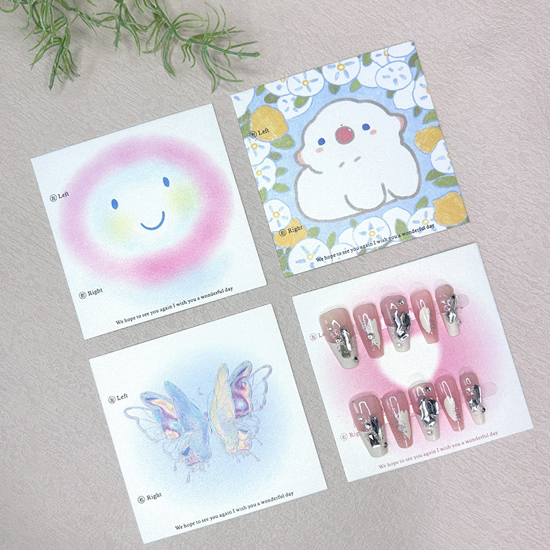50Pcs 6.5x6.5cm 8x8cm Press On - Nail Art Overlay 리뷰 및 가격