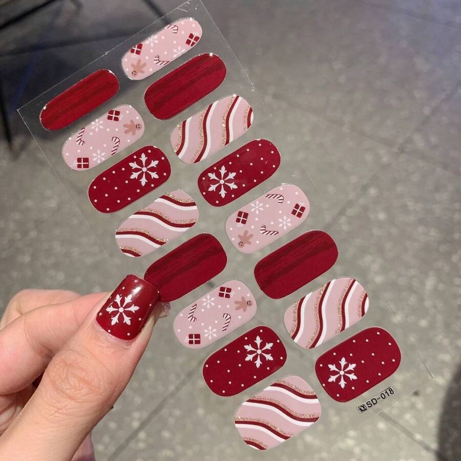 Winter Xmas Snowflake Nail Wra - Nail Art Xmas Stickers 리뷰 및 가격