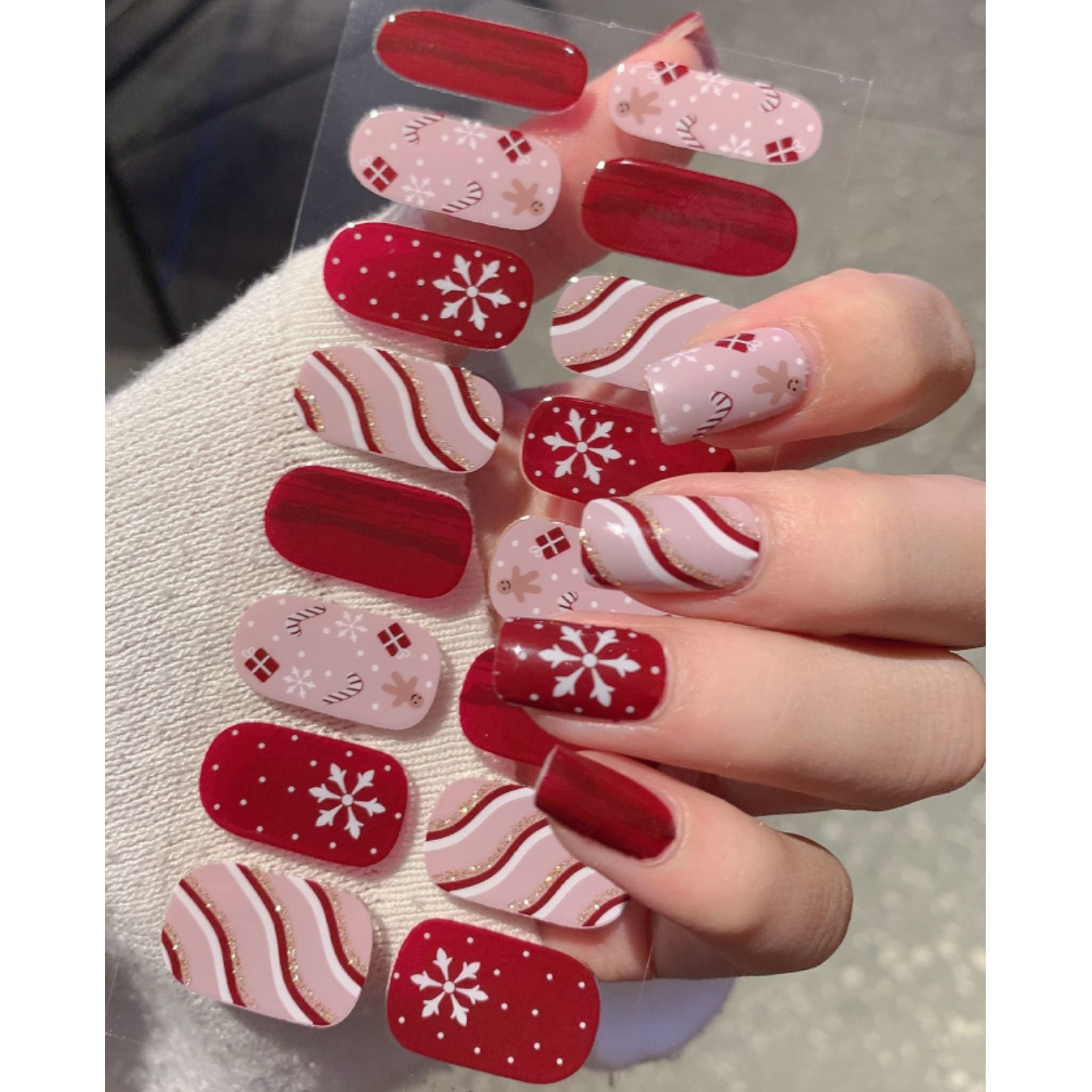 Winter Xmas Snowflake Nail Wra - Nail Art Xmas Stickers 리뷰 및 가격