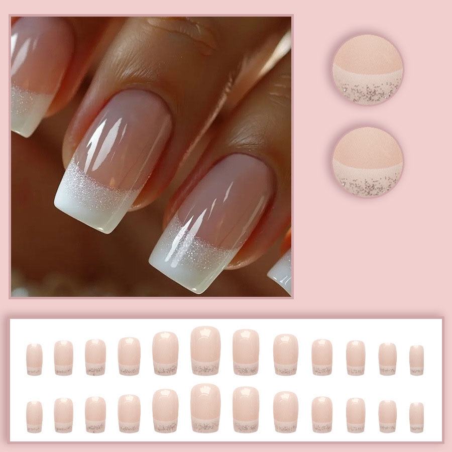 24pcs/set Medium Square fake n - Nail Art French Nails 리뷰 및 가격