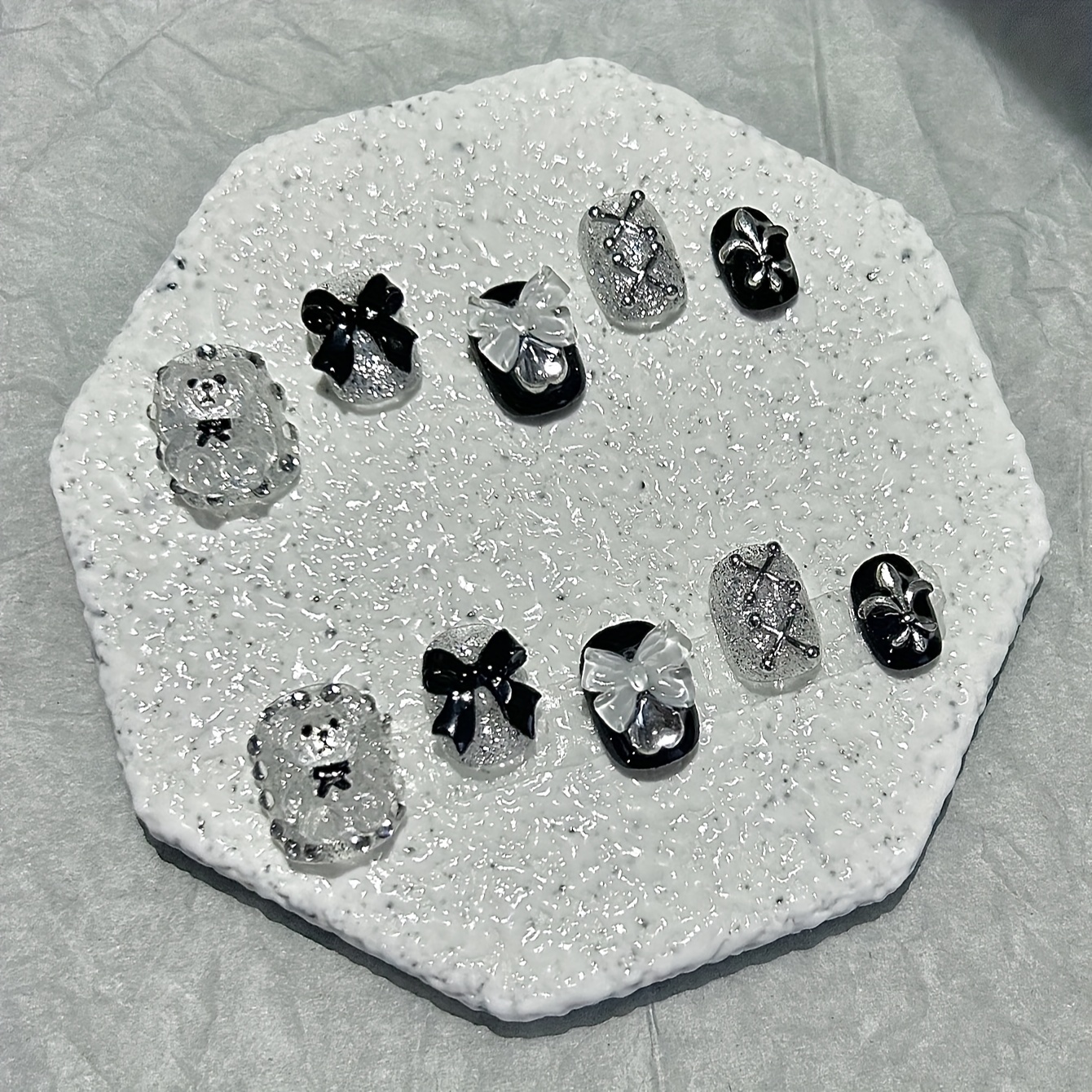 10 PCS Sheer Lace Bear Nail Ar - Nail Art Overlay 리뷰 및 가격