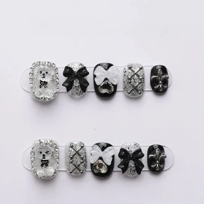 10 PCS Sheer Lace Bear Nail Ar - Nail Art Overlay 리뷰 및 가격
