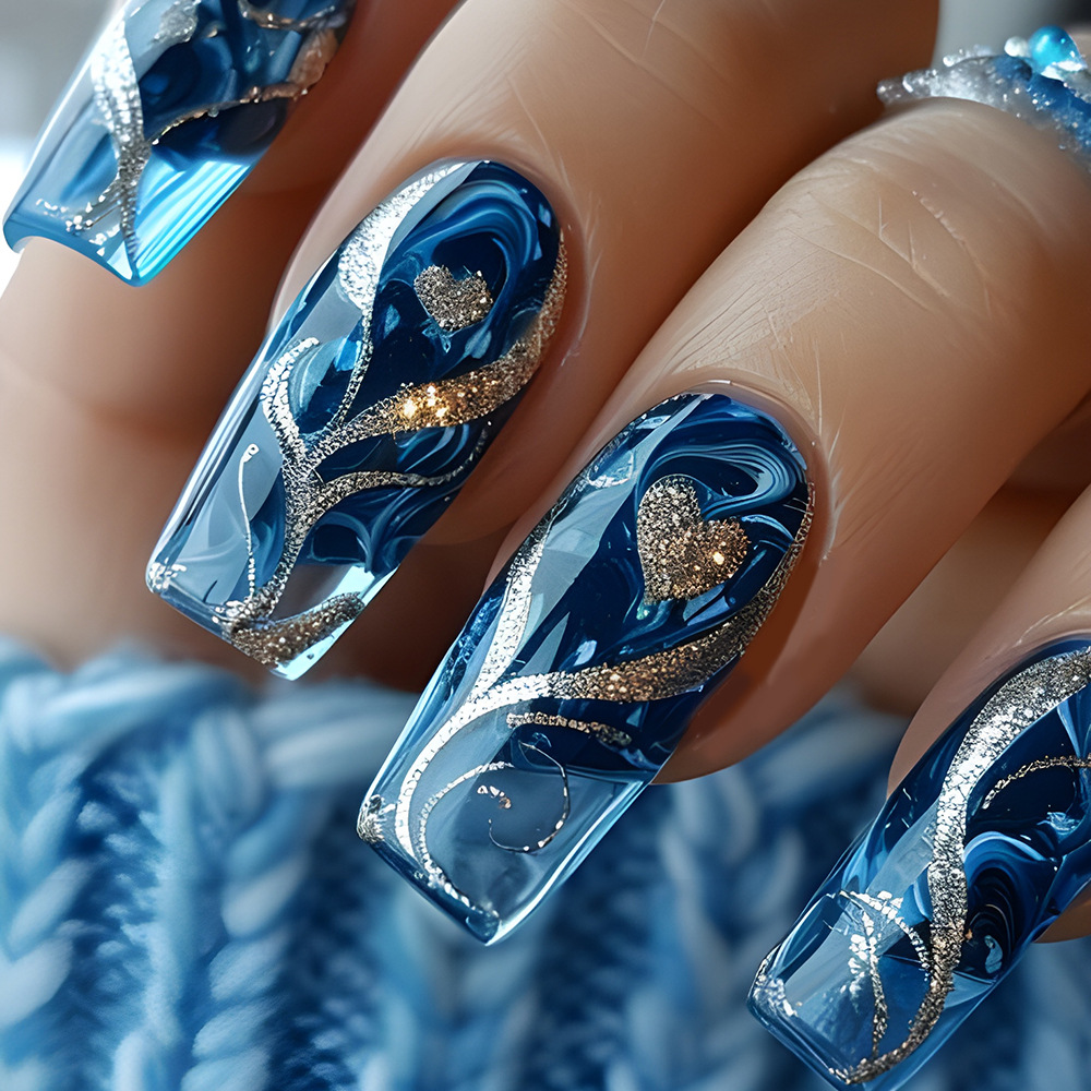 Gold Curve Sea Wave Press On N - Nail Art Halal 리뷰 및 가격