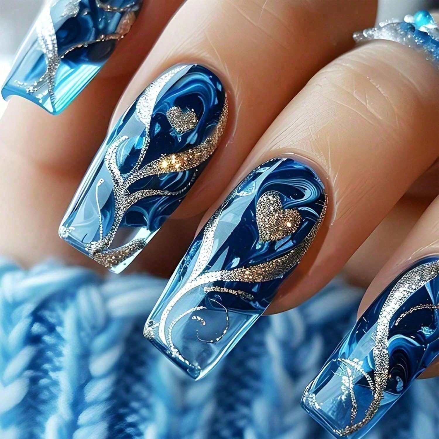 Gold Curve Sea Wave Press On N - Nail Art Halal 리뷰 및 가격