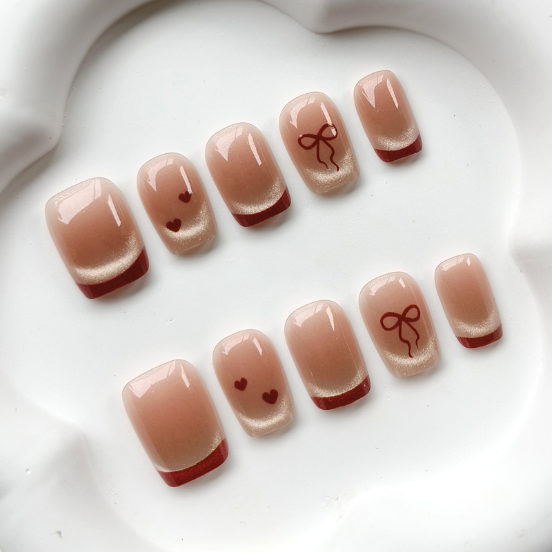 10Pcs French Style Cute Sweeth - Nail Art French Nails 리뷰 및 가격
