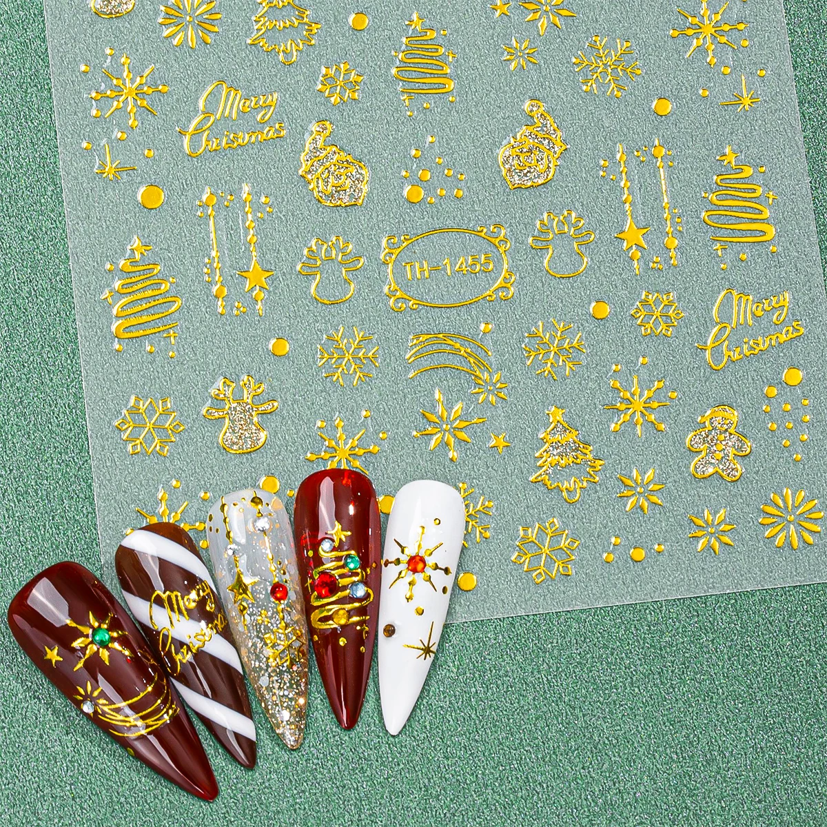 2pcs Cute New Year Cartoon Nai - Nail Art Xmas Stickers 리뷰 및 가격