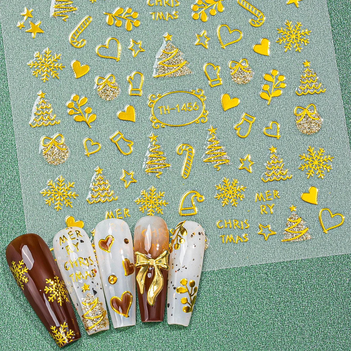 2pcs Cute New Year Cartoon Nai - Nail Art Xmas Stickers 리뷰 및 가격