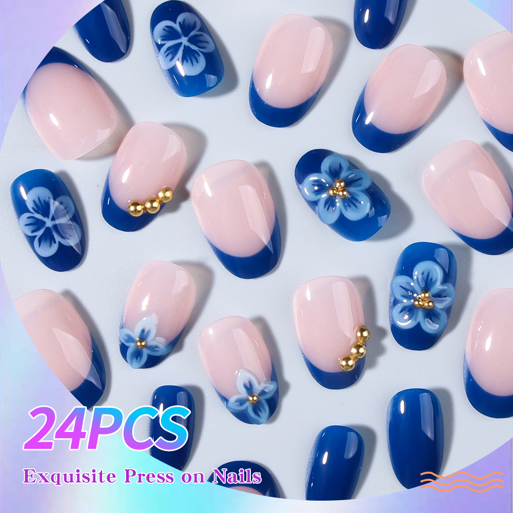 24pcs Short Oval 3D Gel Nail S - Nail Art Halal 리뷰 및 가격