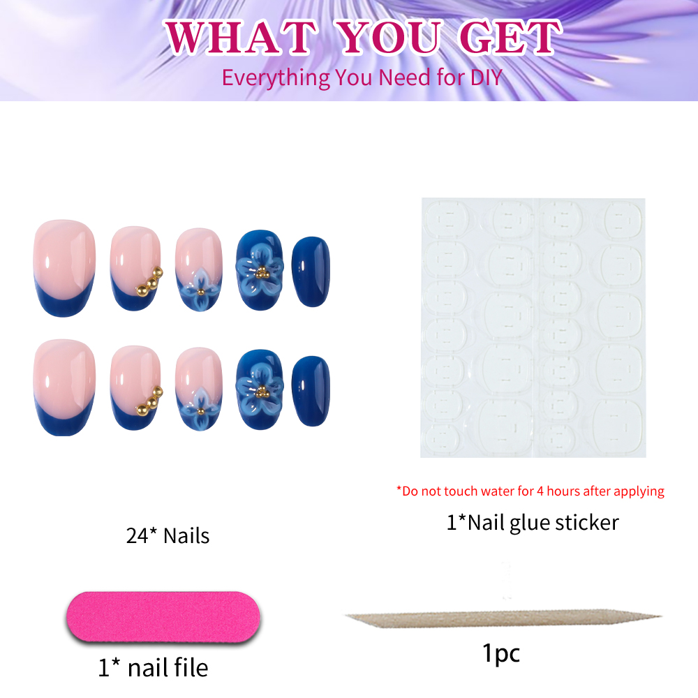 24pcs Short Oval 3D Gel Nail S - Nail Art Halal 리뷰 및 가격