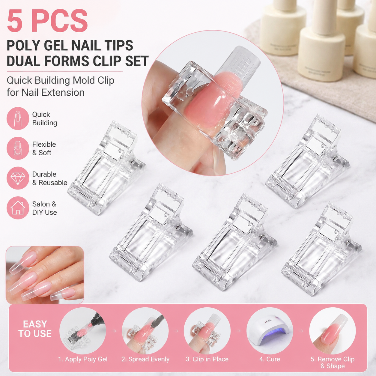 5 Pcs Flexible Soft Poly Gel N - Nail Art Halal 리뷰 및 가격