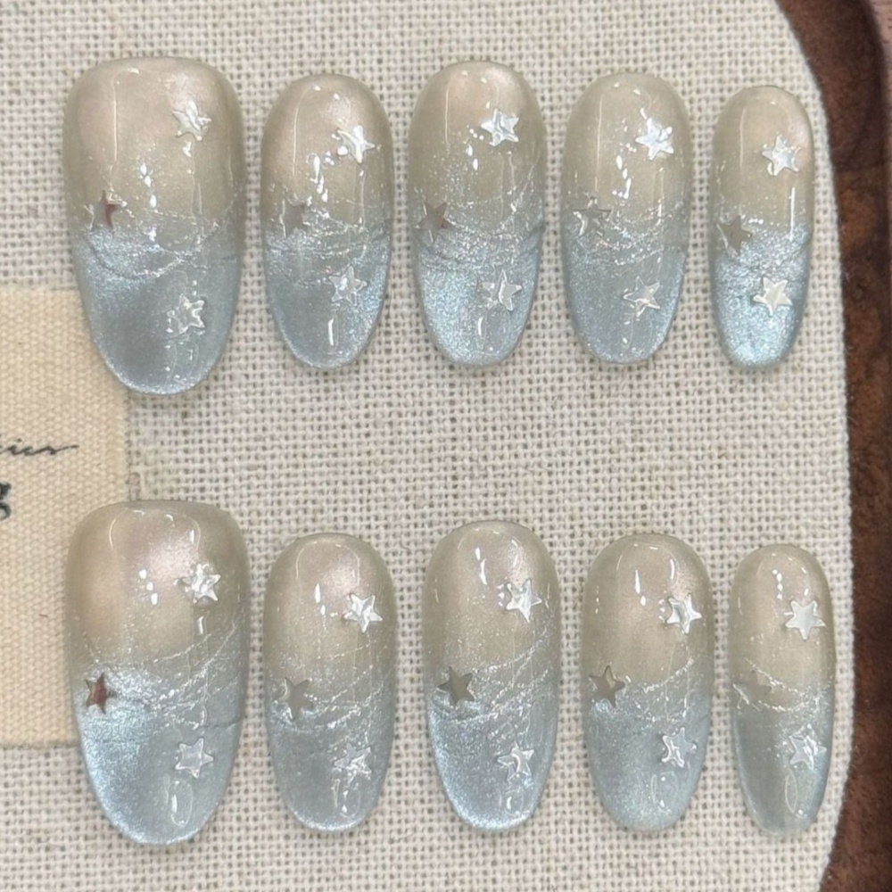 10pcs Cat's Eye Handmade Fake  - Nail Art French Nails 리뷰 및 가격