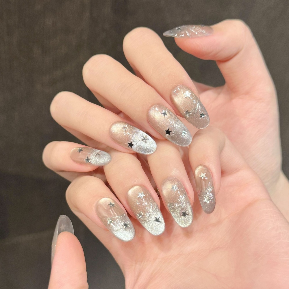 10pcs Cat's Eye Handmade Fake  - Nail Art French Nails 리뷰 및 가격